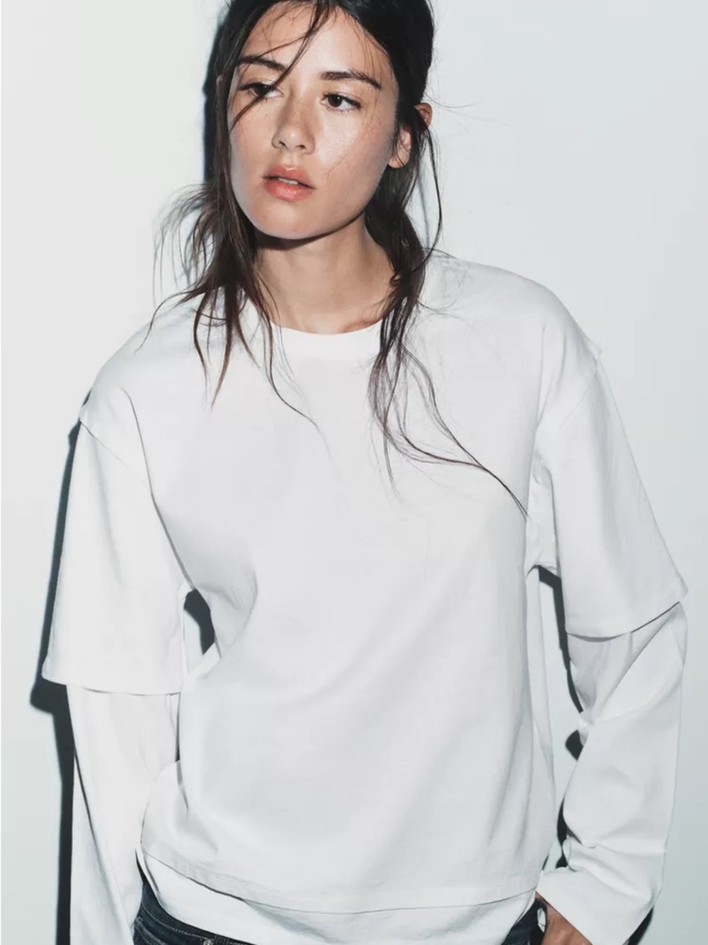 Zara Double Effect Long Sleeve Tshirt Size Small BNWT